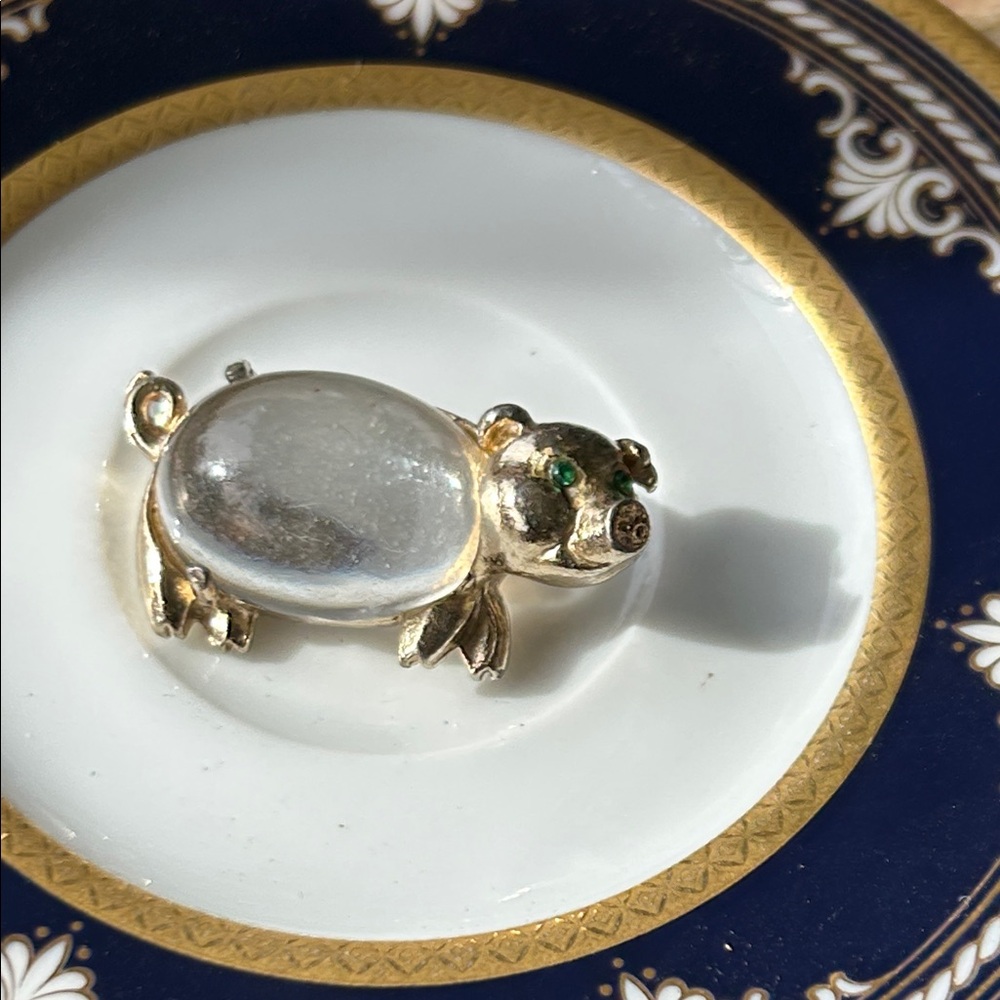 Vintage Jelly Belly Pig Brooch